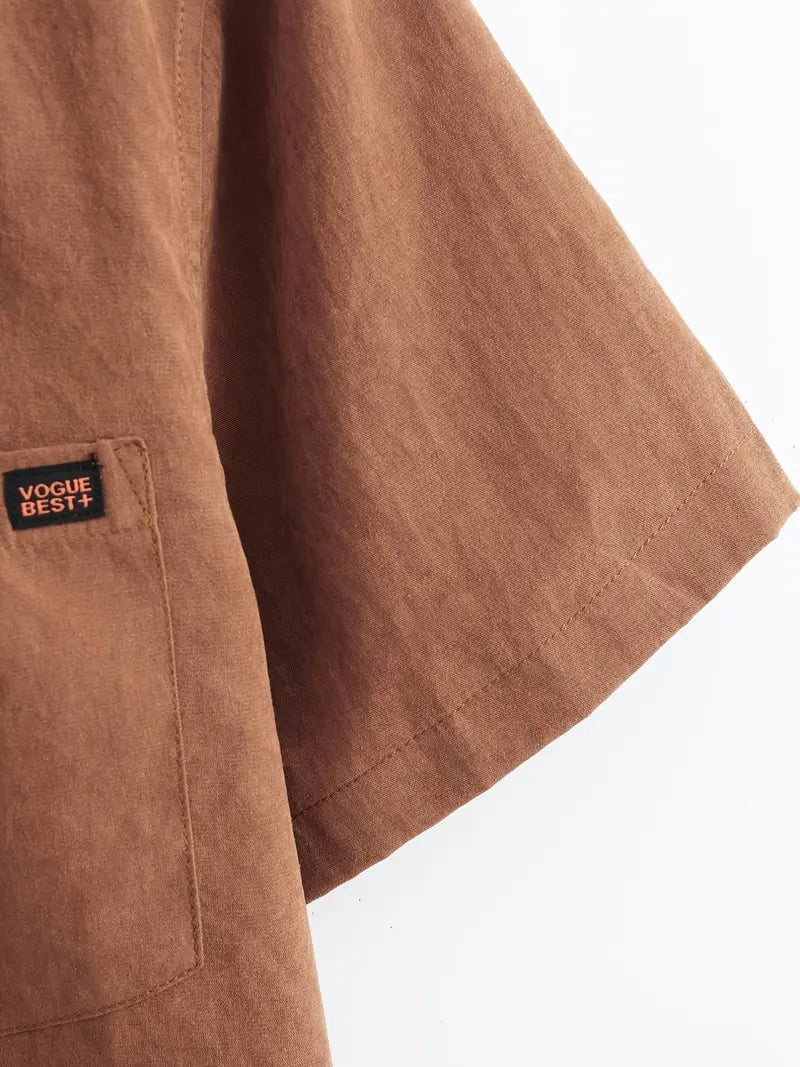 Chemise Casual en Coton à Manches Courtes