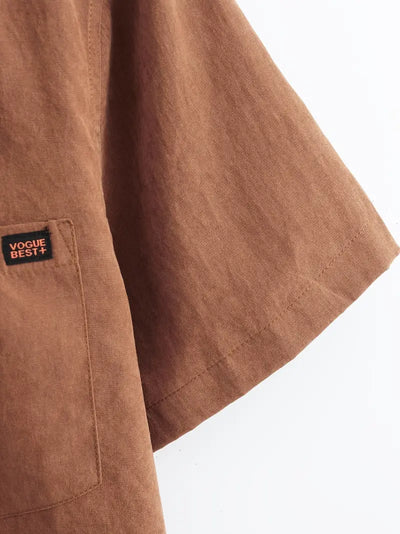 Chemise Casual en Coton à Manches Courtes