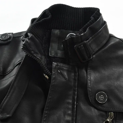 Veste biker longue en cuir élégante