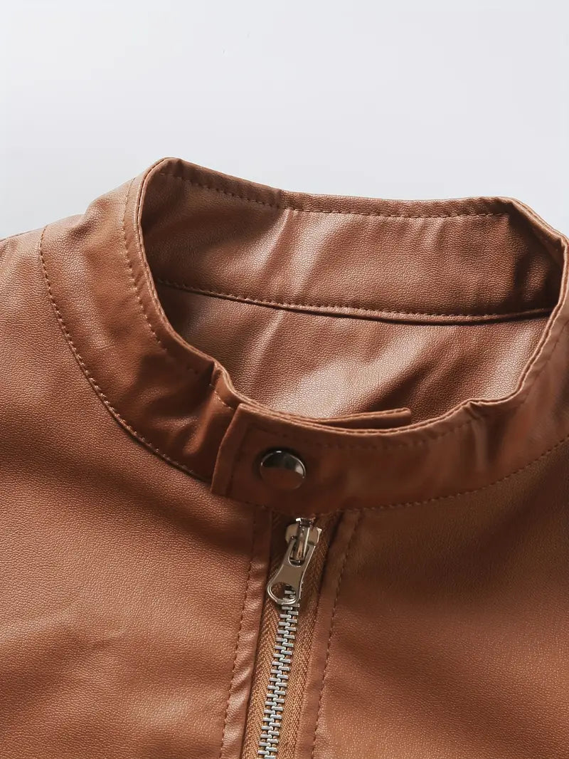 Veste en cuir décontractée