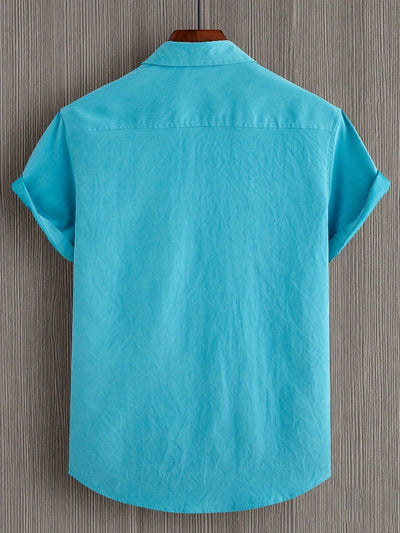 Chemise Casual en Coton à Manches Courtes