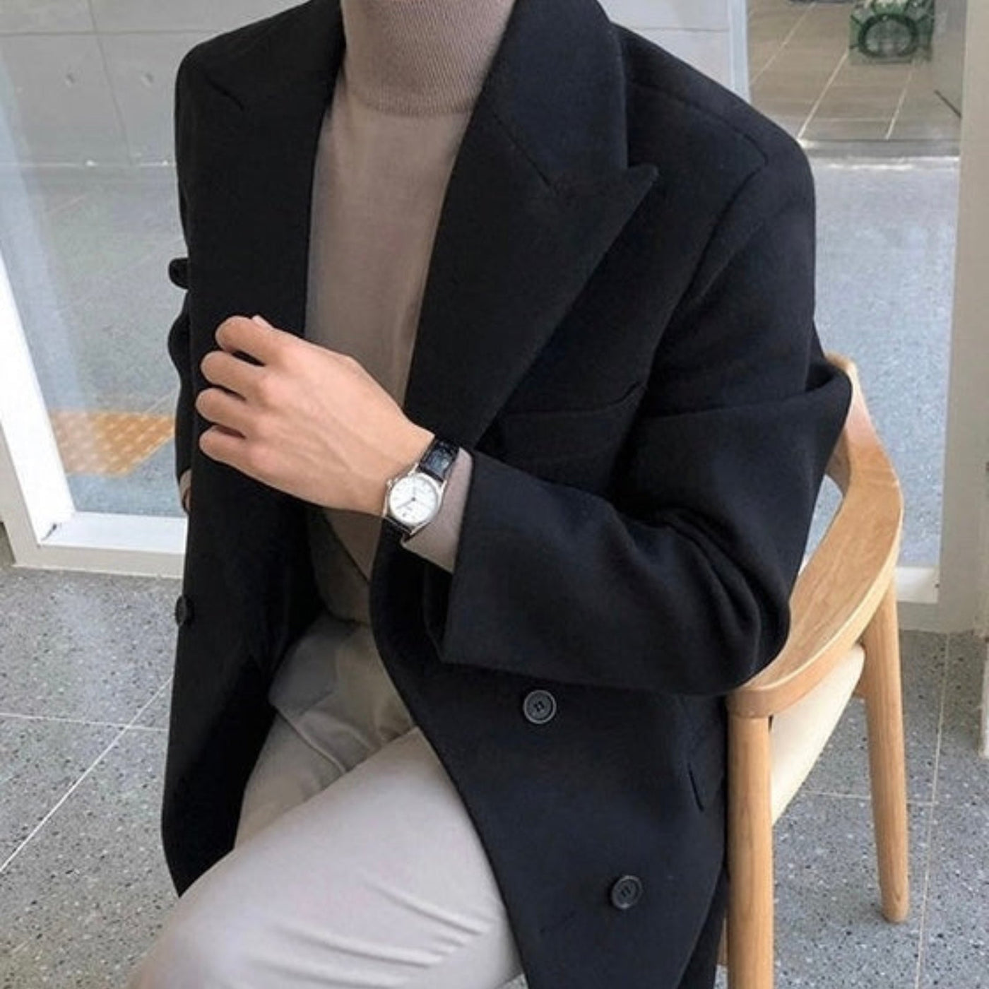 Manteau élégant à double boutonnage