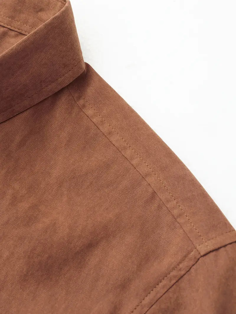 Chemise Casual en Coton à Manches Courtes