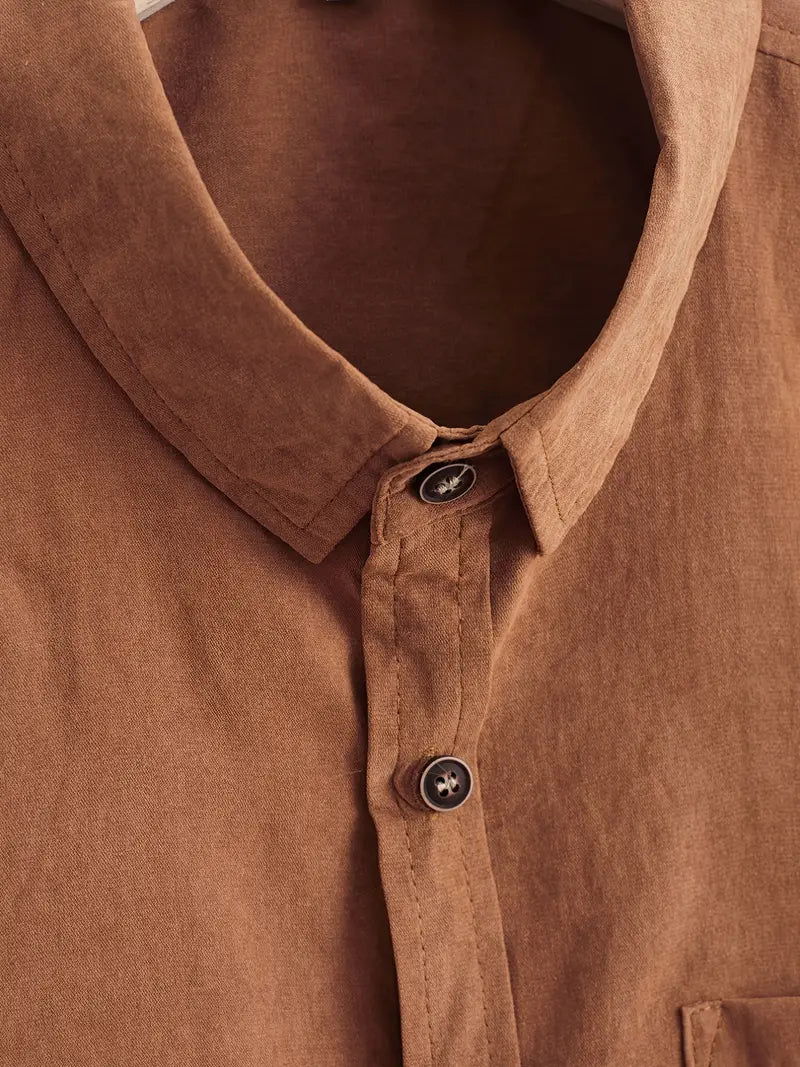 Chemise Casual en Coton à Manches Courtes
