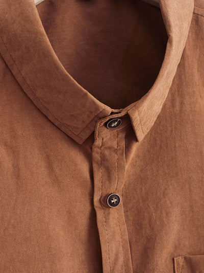 Chemise Casual en Coton à Manches Courtes