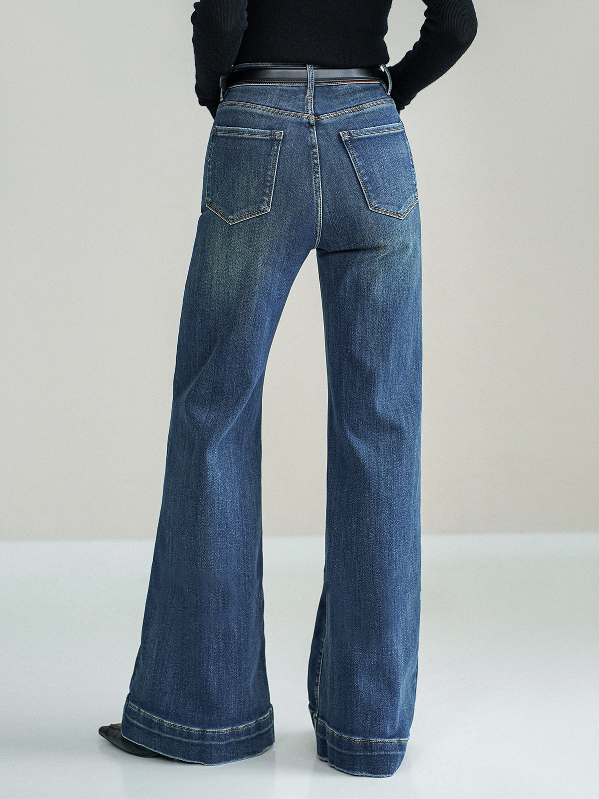Jean bootcut taille mi-haute