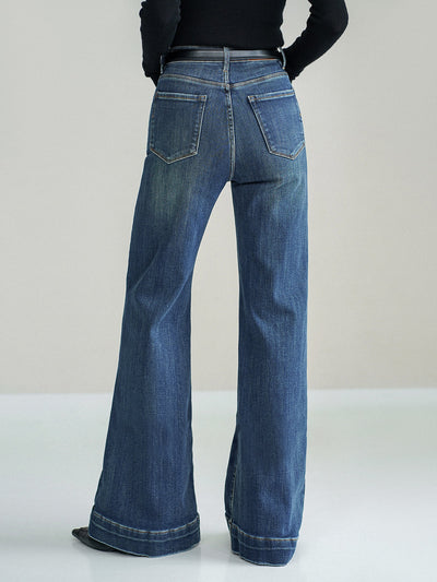 Jean bootcut taille mi-haute
