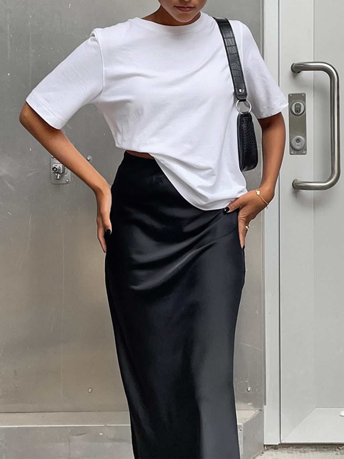 Satijnen Utility Maxi Rok