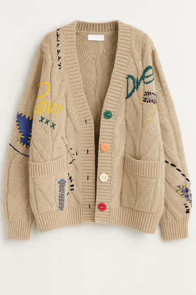 Laure Atelier – Color Patch Knit Cardigan