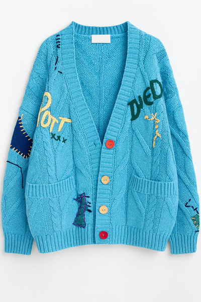 Laure Atelier – Color Patch Knit Cardigan