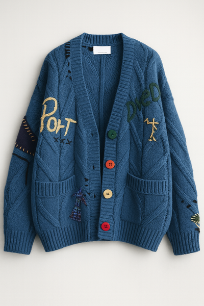 Laure Atelier – Color Patch Knit Cardigan