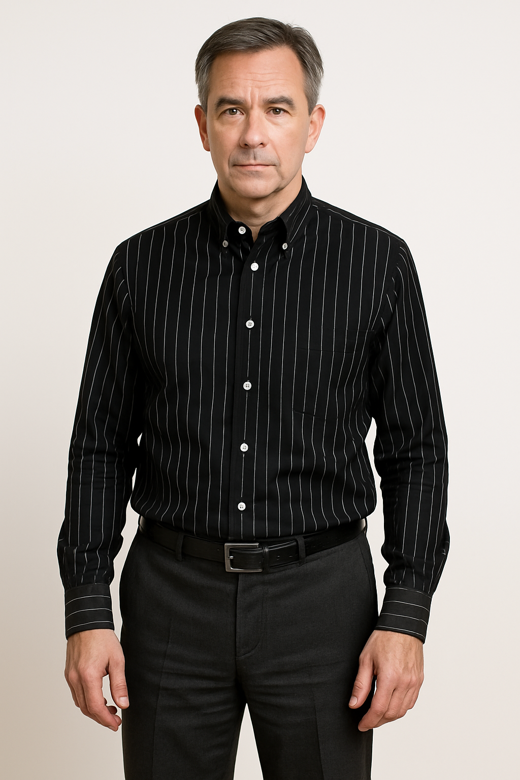 Chemise élégante à rayures en coton