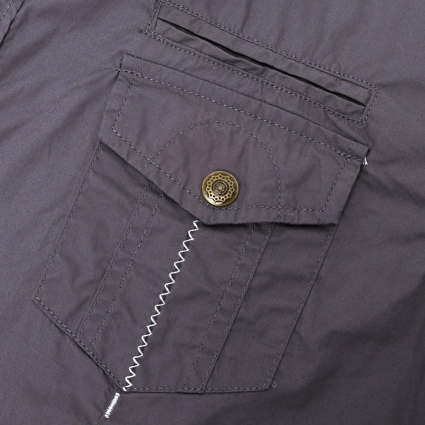 Chemise cargo en coton à manches courtes