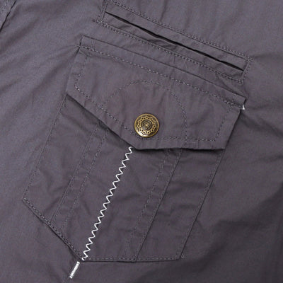 Chemise cargo en coton à manches courtes