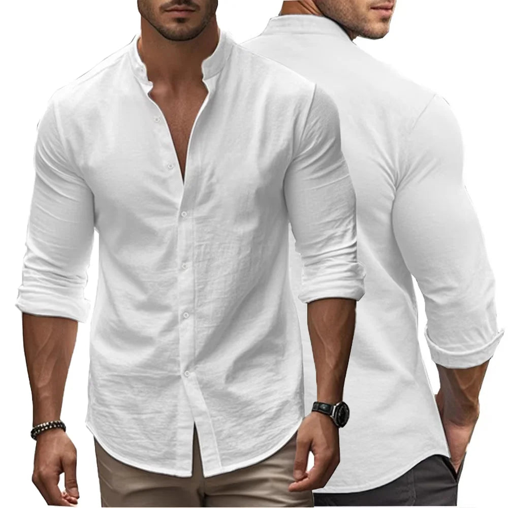Chemise d’été casual en coton-lin
