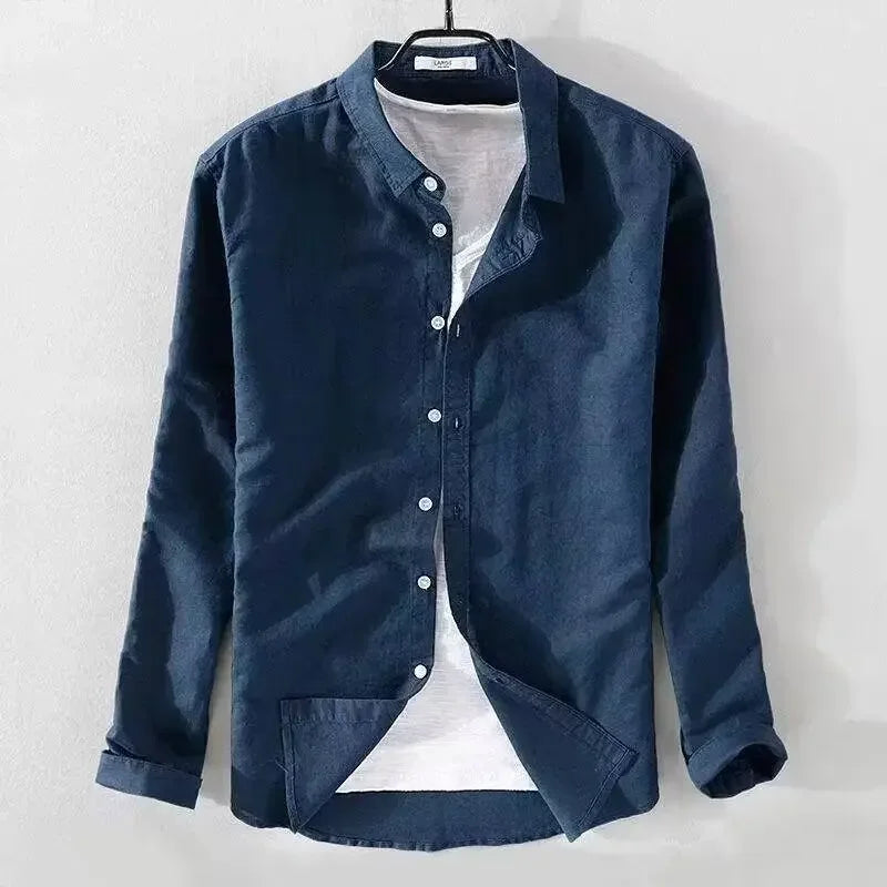 Chemise décontractée en coton-lin