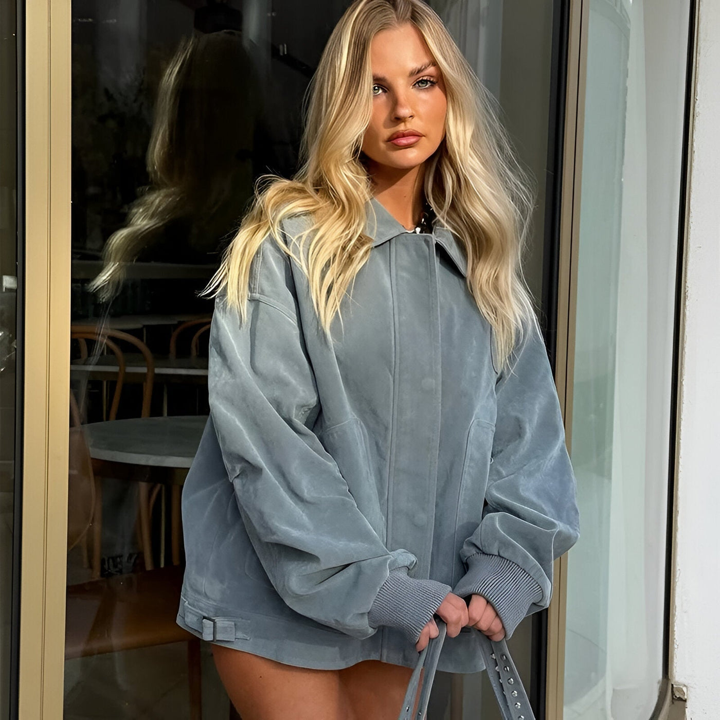 Lea - Oversized suède  herfstjas