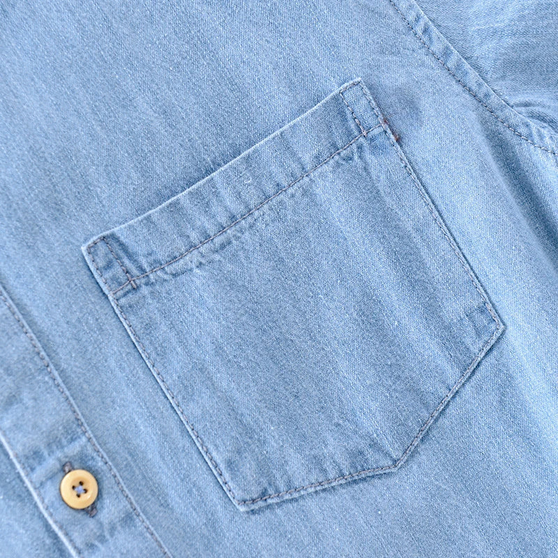 Chemise en denim à manches courtes