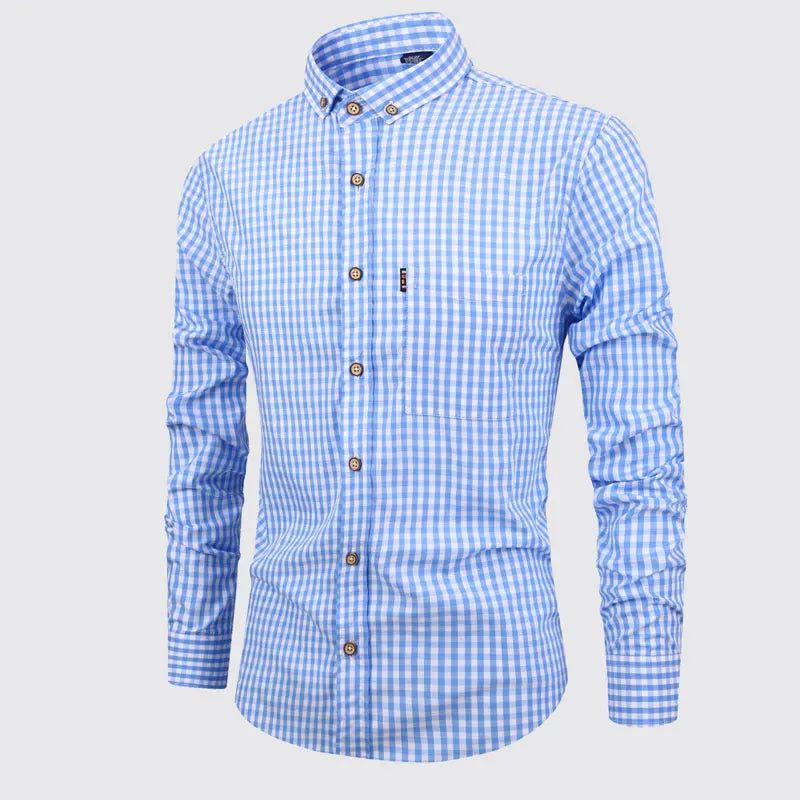 Chemise élégante en coton à carreaux