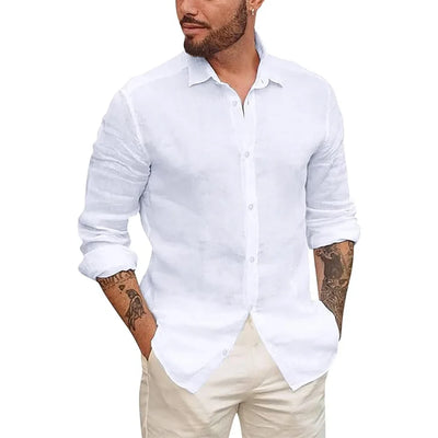 Chemise hawaïenne en coton-lin