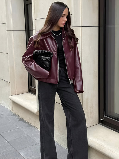 Julia - Leren bomberjas