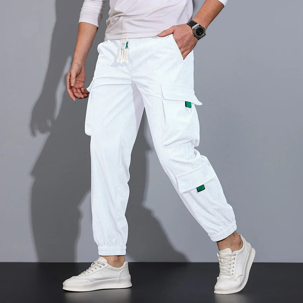 Pantalon Cargo en Velours Côtelé