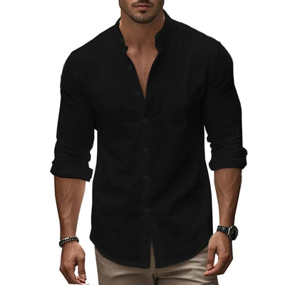 Chemise d’été casual en coton-lin