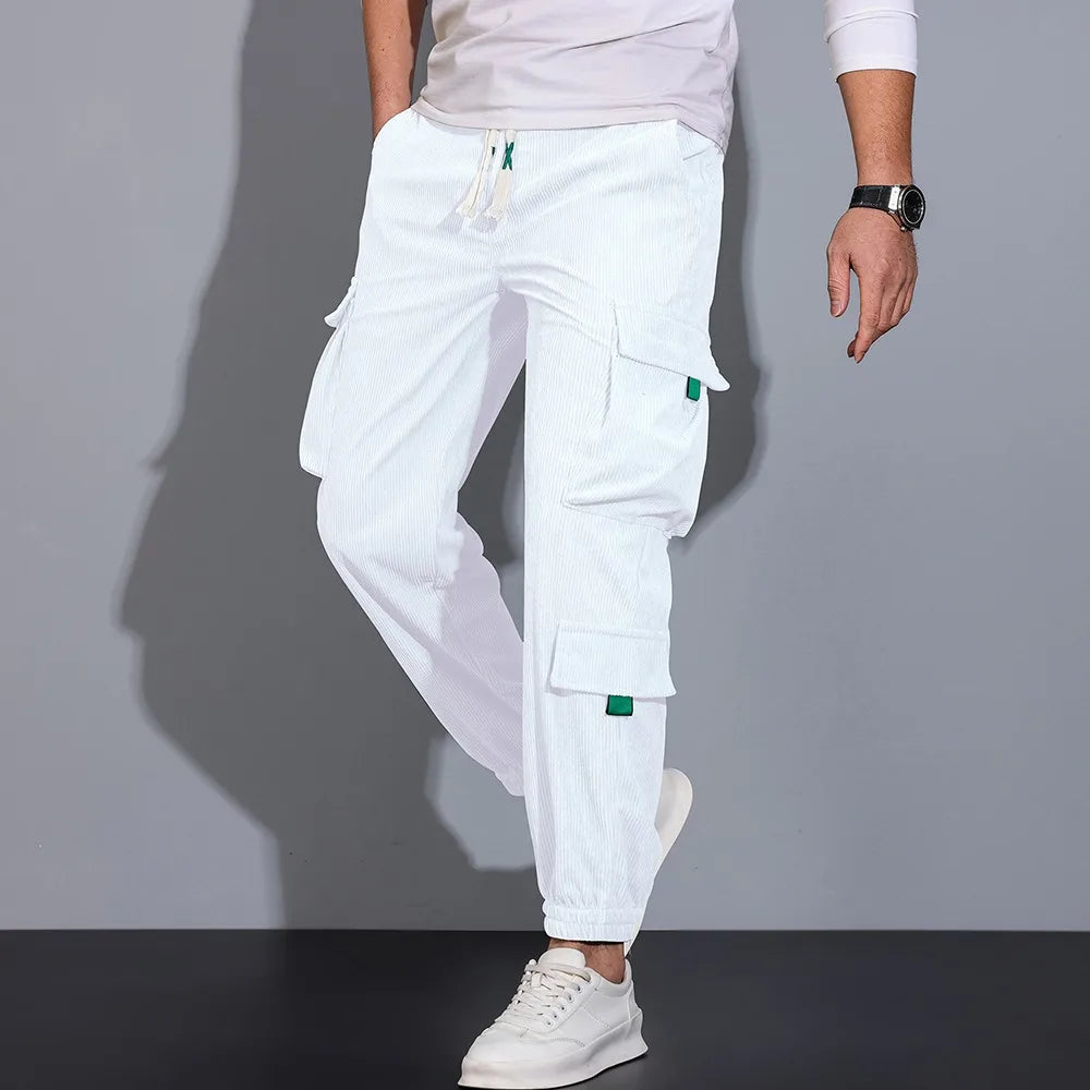 Pantalon Cargo en Velours Côtelé