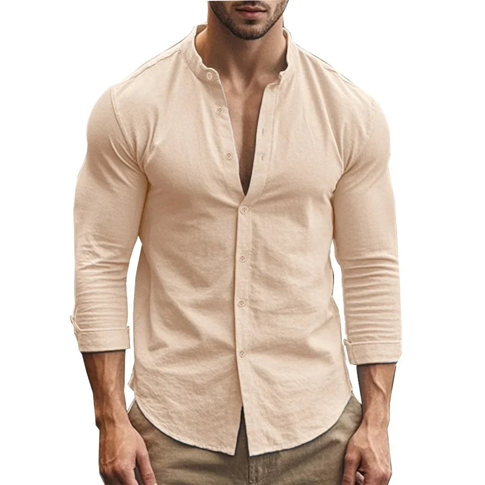 Chemise d’été casual en coton-lin