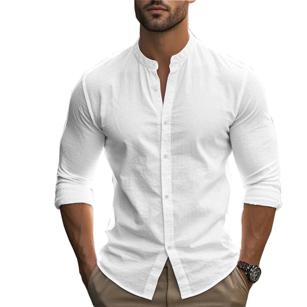 Chemise d’été casual en coton-lin