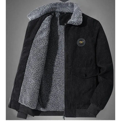 Veste élégante en velours côtelé avec doublure polaire