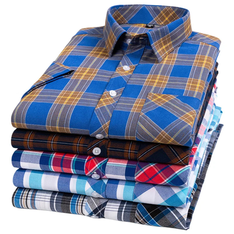 Chemise en coton à carreaux manches courtes