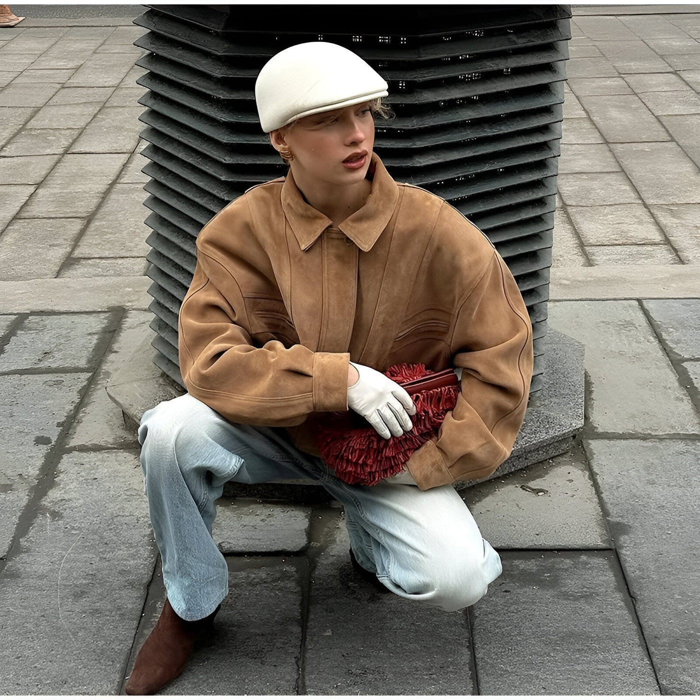 Isabella - Suède patchwork jas