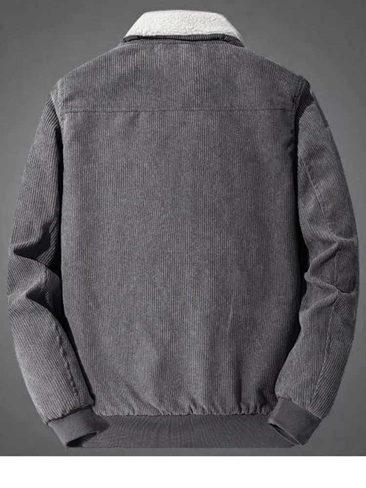 Veste élégante en velours côtelé avec doublure polaire