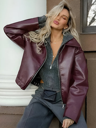 Julia - Leren bomberjas