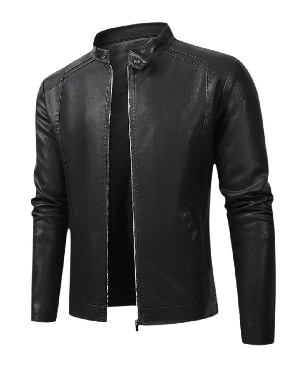Veste de motard en cuir élégante pour homme