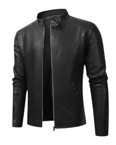 Veste de motard en cuir élégante pour homme