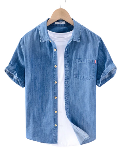 Chemise en denim à manches courtes