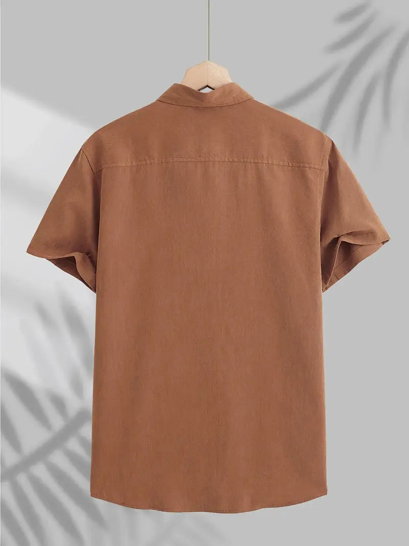 Chemise Casual en Coton à Manches Courtes