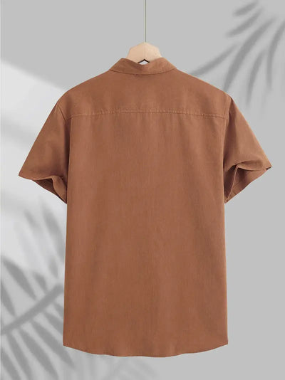 Chemise Casual en Coton à Manches Courtes