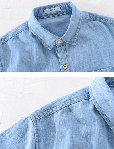 Chemise en denim à manches courtes