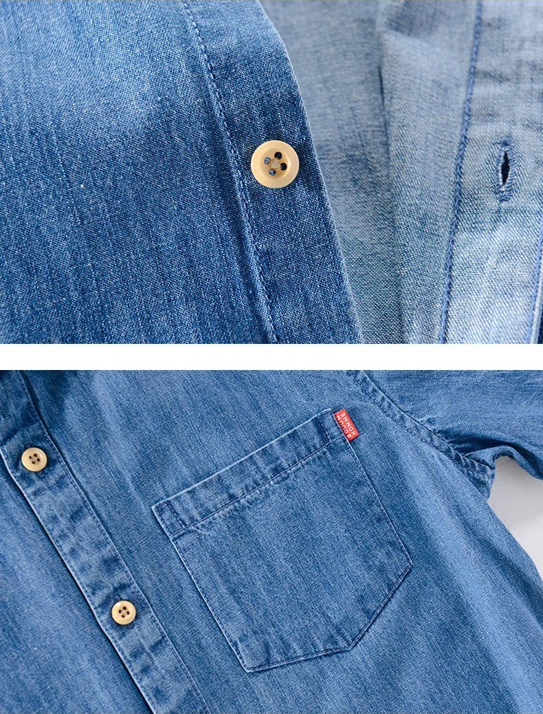 Chemise en denim à manches courtes