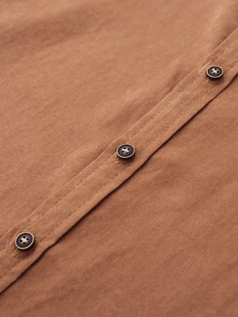 Chemise Casual en Coton à Manches Courtes