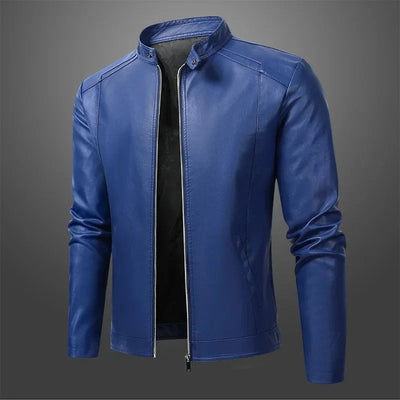 Veste de motard en cuir élégante pour homme