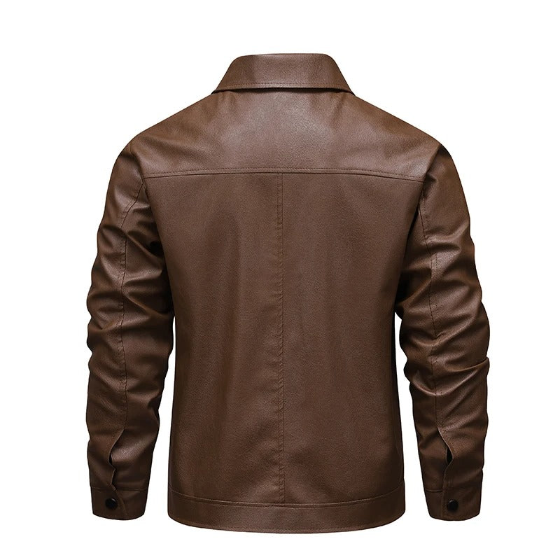 Blouson moto en cuir vintage