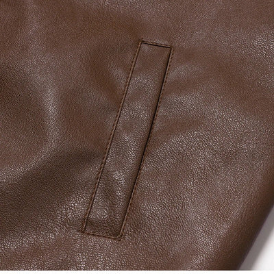 Blouson moto en cuir vintage