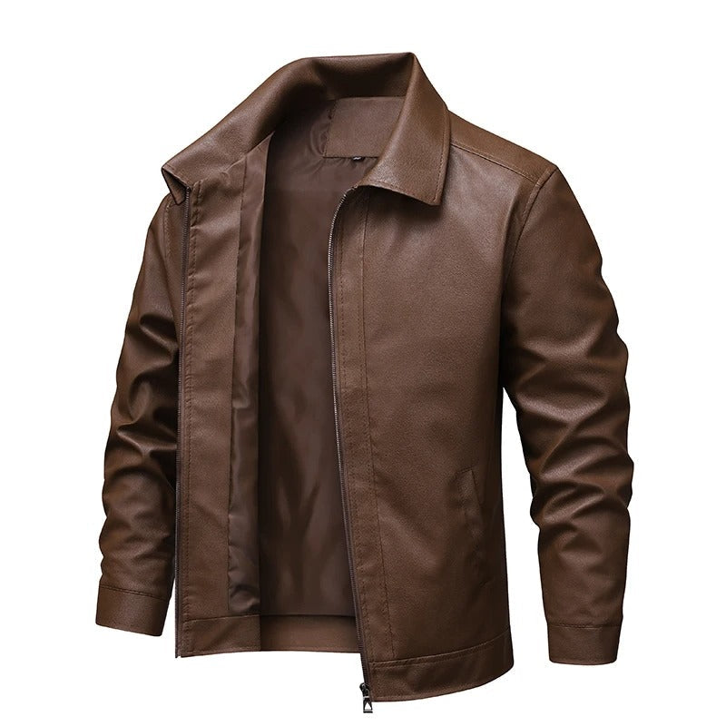 Blouson moto en cuir vintage