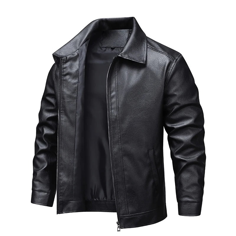 Blouson moto en cuir vintage