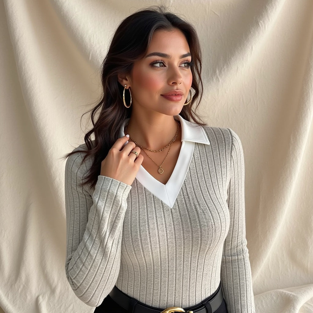 Éloïse – Geribbelde polotrui