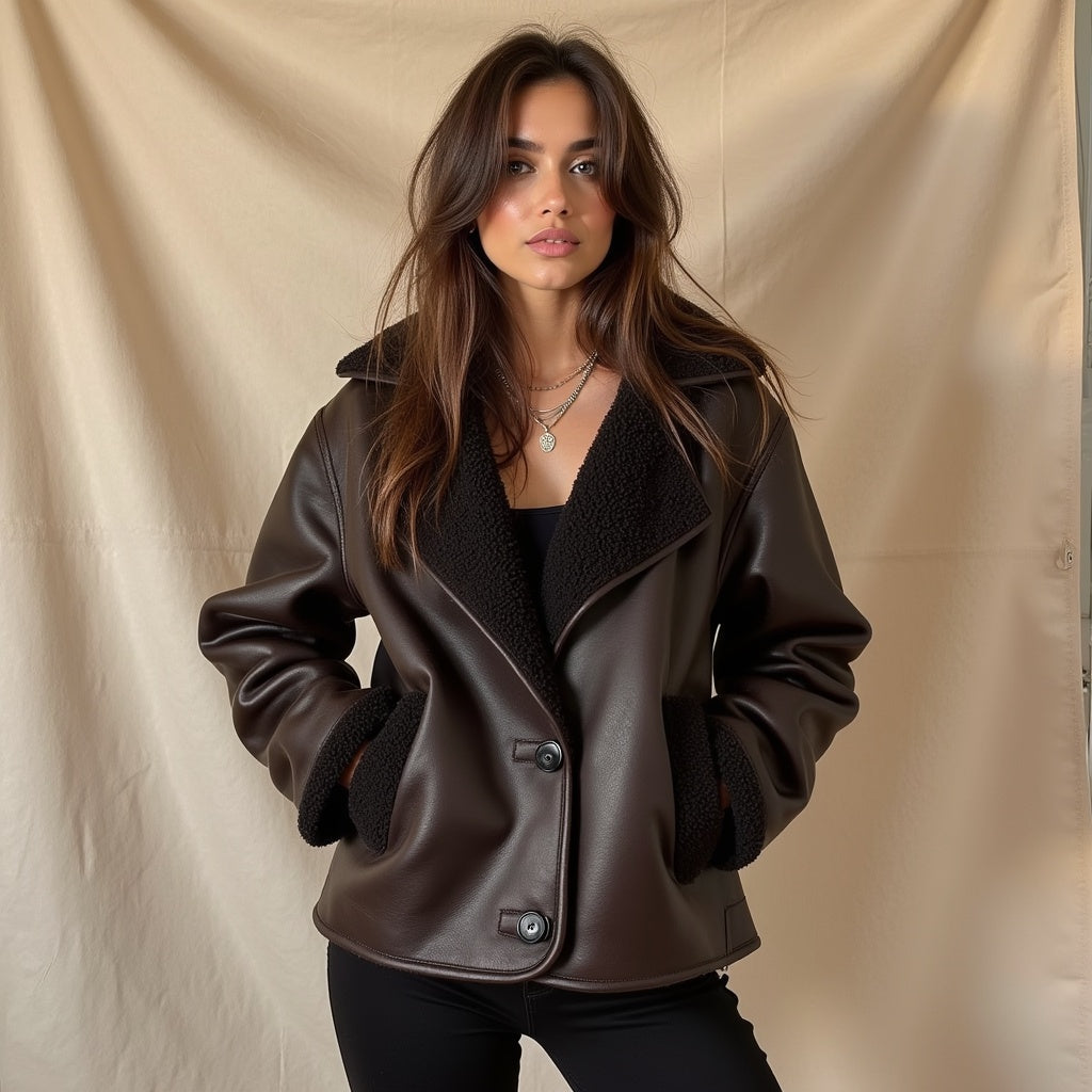 Astrid – Bruine leren jas